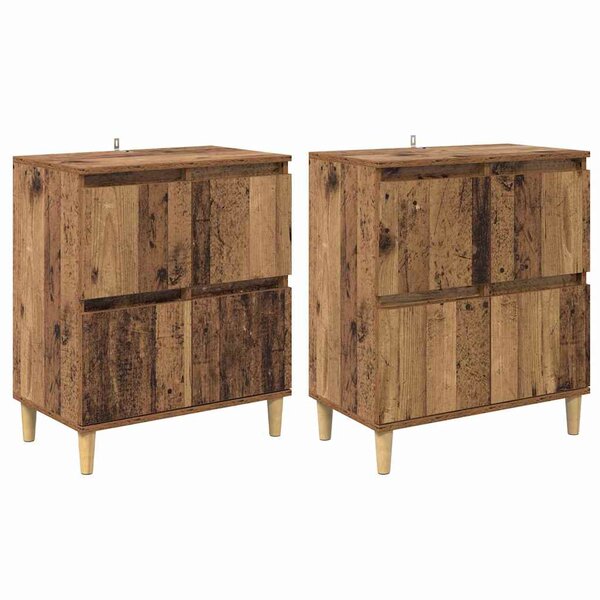vidaXL Buffets 2 Pièces Bois Ancien 60 x 35 x 70 cm Bois d'ingénierie