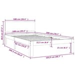 vidaXL Cadre de lit sans matelas blanc bois de pin massif 100x200 cm