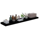 vidaXL Étagère murale flottante 2 Pièces Noir brillant 120x23 5x3 8cm MDF