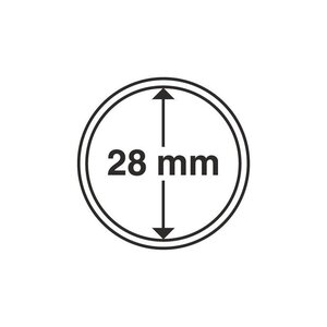 Capsules rondes 28mm pour monnaies de collection. Paquet - 100 capsules