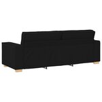 Canapé 3 pièces vidaXL avec coussins en tissu noir