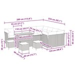 vidaXL Ensemble de canapé de jardin 13 Pièces Gris 110 x 55 x 71 cm