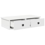 vidaXL Étagère murale avec tiroirs blanc 60x28x15 cm bois d'ingénierie