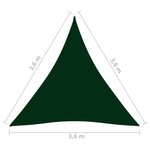 vidaXL Voile de parasol Tissu Oxford triangulaire 3 6x3 6x3 6 m