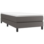 vidaXL Sommier à lattes de lit avec matelas Gris 90x190 cm Similicuir