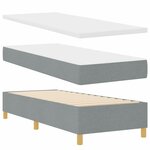 vidaXL Lit à ressorts avec matelas gris foncé 90x190 cm Gris clair