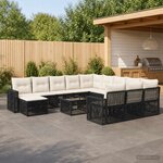vidaXL Ensemble de canapé de jardin 13 pc Noir et blanc crème