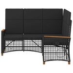vidaXL Ensemble de canapés inclinables de jardin Noir polyrotin