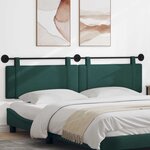 vidaXL Tête de lit suspendue Vert foncé Tissu