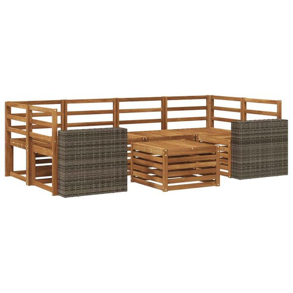 vidaXL Ensemble de canapés d'extérieur 7 pc Naturel