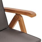 vidaXL Chaises inclinables lot de 2 avec coussins Teck solide Gris