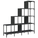 vidaXL Bibliothèque noir 122x30x132 cm bois d'ingénierie et métal