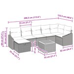 vidaXL Ensemble de Canapé de Jardin de 8 Pièces avec Coussins Beige en Poly Rattan