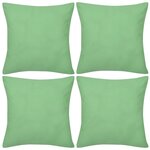 vidaXL Housses de coussin 4 Pièces Coton Vert pomme 50x50 cm