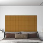vidaXL Panneaux muraux 12 Pièces Marron 60x15 cm Velours 1 08 m²