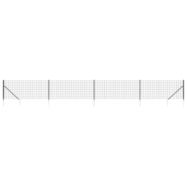 vidaXL Clôture en treillis métallique et ancrage anthracite 1 1x10 m