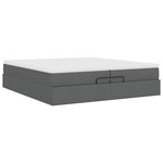 VidaXL Cadre de lit ottoman avec matelas gris foncé 200x200cm tissu