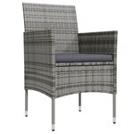 vidaXL Ensemble à manger de jardin coussins 7Pièces Gris et noir