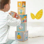 Jeux d'éveil - Cubes à empiler - Bois - Assortiments de 6 tailles et modèles - Dès 6 mois - Janod