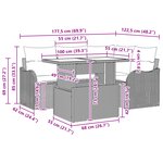 Ensemble de Canapés de Jardin vidaXL 5 Pièces avec Coussins Marron Poly Rattan