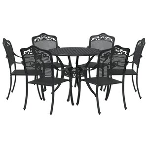 Ensemble de jardin 7 pièces vidaXL en aluminium noir