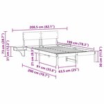 vidaXL Cadre de lit avec tables de chevet Blanc Bois massif en pin