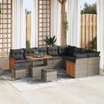 vidaXL Ensemble de canapé de jardin 12 Pièces Gris 90 x 55 x 71 cm