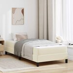 vidaXL Lit avec matelas Crème 90 x 190 cm Faux cuir