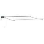 vidaXL Store rétractable manuel avec LEDs Noir et Blanc 3 5 x 2 5 m