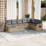 vidaXL Salon de jardin avec coussins 8 Pièces beige résine tressée