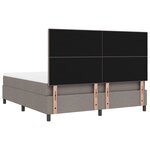 vidaXL Lit à ressorts avec matelas avec LED Taupe 180 x 200 cm tissu