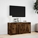 vidaXL Meuble TV avec LED chêne fumé 100x34x50 cm bois d'ingénierie