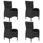 vidaXL Ensemble à dîner de jardin 5 Pièces Résine tressée et verre Noir