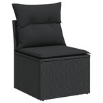 vidaXL Salon de jardin 6 Pièces avec coussins noir résine tressée