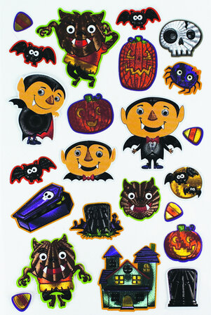 Stickers métallisés Halloween 1 5 à 5 cm 23 pièces