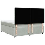 vidaXL Sommier à lattes de lit et matelas Gris clair 200x200cm Velours