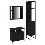 vidaXL Ensemble de meubles de salle de bain 3 pièces - Bois d'ingénierie chêne noir