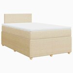 vidaXL Sommier à lattes de lit avec matelas crème 120x190 cm tissu