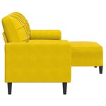 vidaXL Canapé à 3 places avec repose-pieds jaune 180 cm velours