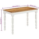 vidaXL Table à dîner 110x60x76 cm Bois de manguier massif