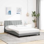 vidaXL Cadre de lit sans matelas Hanko gris clair 120x200 cm tissu