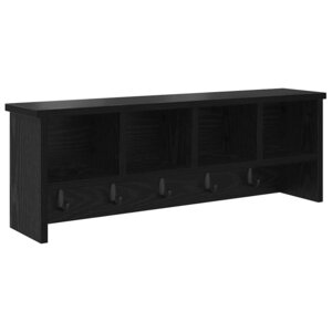 vidaXL Porte-manteau mural avec étagère Chêne noir 75 x 16 x 26 cm