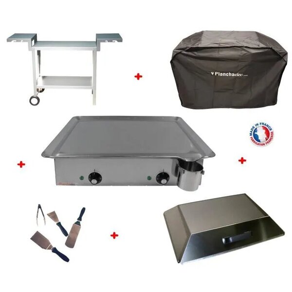 Pack plancha électrique planchaelec classic 600 inox - chariot odeon 600
