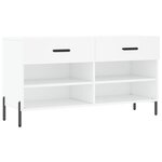 vidaXL Banc à chaussures blanc 102x35x55 cm bois d'ingénierie