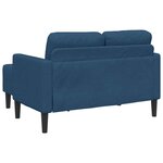vidaXL Canapé 2 places avec méridienne en L bleu 125 cm tissu