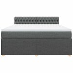vidaXL Sommier à lattes de lit avec matelas Gris foncé 180x200cm Tissu