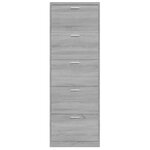 vidaXL Armoire à chaussures Sonoma gris 59x17x169 cm Bois d'ingénierie