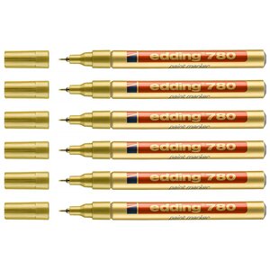 Marqueur Peinture 780 Or Pointe Fine 0 8 mm x 6 EDDING