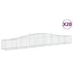 vidaXL Paniers à gabions arqués 20 Pièces 400x50x40/60 cm Fer galvanisé