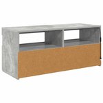 vidaXL Meuble TV avec lumières LED gris béton 90x35x40 cm